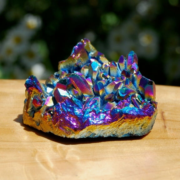 Angel Aura Titanium Quartz Cluster Rainbow Crystal Specimen Minerals Decoration