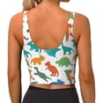 thumbnail image 4 of Picia Colorful Dinosaur Sports Bra for Women,Padded Strappy Sports Bras Medium Support Yoga Bra with Removable Cups,Running Yoga Bra-XX-Large, 4 of 9