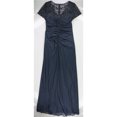 thumbnail image 2 of XSCAPE Womens Ruched Gown Dress, darkgray, Plus Size, 16W, 2 of 2
