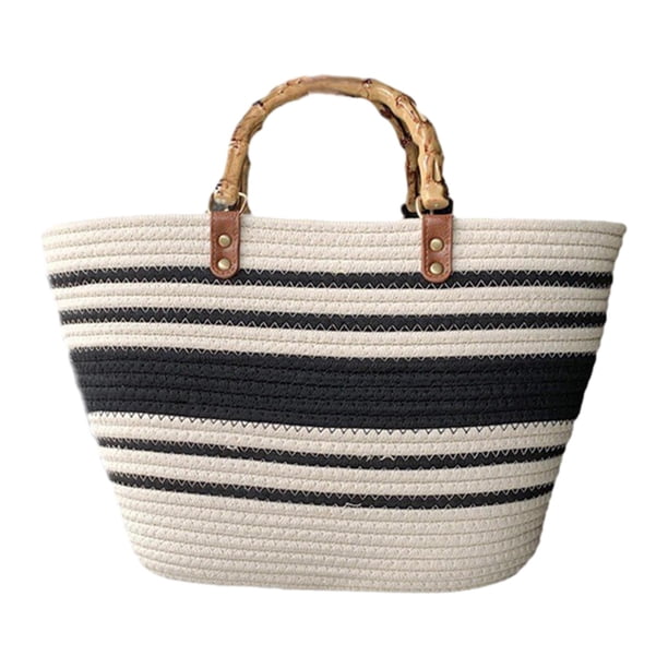 Bolso de mano tejido para mujer, bolso de viaje, bolso de mano, bolso de compras informal, elegante bolso de verano B