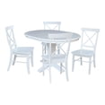 thumbnail image 5 of 36" Round Solid Wood Extension Dining Table with 4 Dining Chairs, 5 of 5