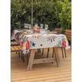 thumbnail image 4 of 60x102 Inch Outdoor Tablecloth with Umbrella Hole Zipper Rectangle Independence Day Rectangular Tablecloths Outside Waterproof Cat Patriotic Flag Firework Flowers Patio Table Cover for Picnic Party, 4 of 8
