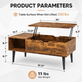 thumbnail image 2 of Tunmod Modern Lift-top Coffee Table with Hidden Compartment and Open Storage Shelf for Living Room, Reception Area and Home Office, 2 of 7
