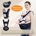 thumbnail image 2 of Ficcug 6-in-1 Baby Carrier with Hip Seat, Ergonomic Baby Wraps Carrier, Head Support and Breathable Mesh for Newborn Toddlers up to 44 lbs, Navy, 2 of 8