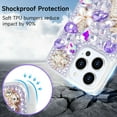 thumbnail image 3 of Compatible with iPhone 15 Pro Max Bling Case for Women and Girls Cute Luxury 3D Glitter Diamond Crystal Rhinestone Sparkle Shiny Gemstone Perfume Bottle and Flower Cover Soft TPU Bumper, Purple, 3 of 12