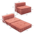 thumbnail image 4 of YIYADO Folding Sofa Bed, Convertible Chair, Floor Sofa and Sleeping Mattress, Futon Sleeping Chair, Removable Cushion, Orange, 4 of 6