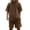 Brown, variant on Men's Two Piece Outfit French Terry Short Sleeve Shorts Set Loose Fit Casual Summer Outfit Lightweight Breathable Loungewear,Black XL