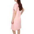 thumbnail image 2 of HDE Womens Sleepwear Cotton Nightgowns Short Sleeve Sleepshirt Print Night Shirt S-5X (Pink Cat Face, 4X/5X), 2 of 4