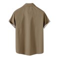 thumbnail image 6 of IROINNID Christmas Funny T-Shirt for Men Snowflake Print Hawaiian Tops Xmas Vacation Holiday Gift Button Up Shirt,Brown, 6 of 7