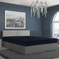 thumbnail image 5 of Unique Bargains Brushed Microfiber Fitted Sheet Bed Cover Navy Blue Queen, 5 of 5