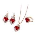 thumbnail image 1 of Hearth & Gear Collier Cœur Pendentif Boucles d'Oreilles Ensemble de Bagues Bijoux Mode Cœur pour Femmes Filles Valise à Bijoux Valise à Bijoux avec Roues Ensemble de Bijoux pour Filles 3-5 Ensemble de Bijoux Ensemble de Bijoux pour Filles, 1 of 2