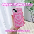thumbnail image 2 of Compatible with iPhone 11 Pro Heart Case for Women Girls,Aesthetic Cute Wavy Design Soft Shockproof Cell Phone Cover for iPhone 11Pro 5.8 Inch (Hot Pink), 2 of 8