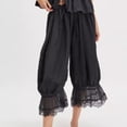 thumbnail image 2 of Miluxas Women Lace Long Bloomers Pettipants Slip Under Dress Pantaloons Cute Ruffle Pumpkin Pants Black S(S), 2 of 3