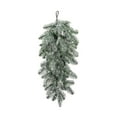 thumbnail image 2 of Artificial Christmas Snow Teardrop Swag 26 Inch Snow Flocked Pine Teardrop Door Swag, White Frosted Pine Wreath for Xmas Door Mantle Fireplace Decor, 2 of 6