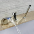 LED Bathtub Faucet, All Copper Hot and Cold Water Mixer Tap, 3Hole