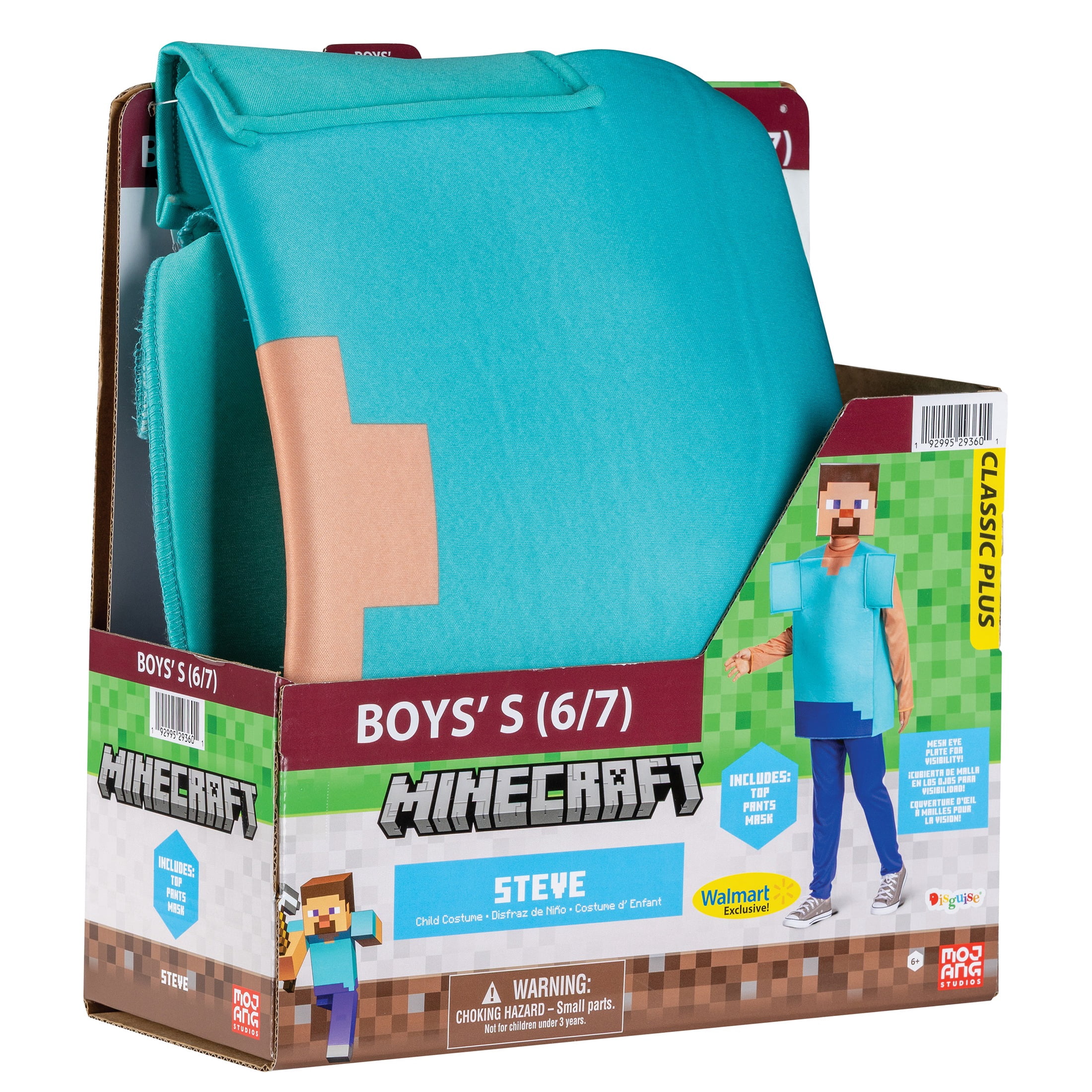 Minecraft Steve Halloween Costume for Children, Boys Size S (6/7), by Disguise