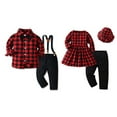 thumbnail image 3 of Fgnfyis Baby Boy Outfits Christmas Plaid Shirt Suspender Pants Set Outfit for Toddler Boy Skin-friendly and Comfortable Red 4-5 Years, 3 of 8