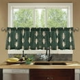 thumbnail image 4 of Yayeee Kitchen Curtains Tier Set of 2 Light Filtering 57"x36" Over Sink Window Panels, Beige Plants, 4 of 7