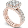thumbnail image 2 of 2 Carat T.W. Diamond Single Halo Cluster Two-Band 14kt Rose Gold Engagement Ring Set, 2 of 5