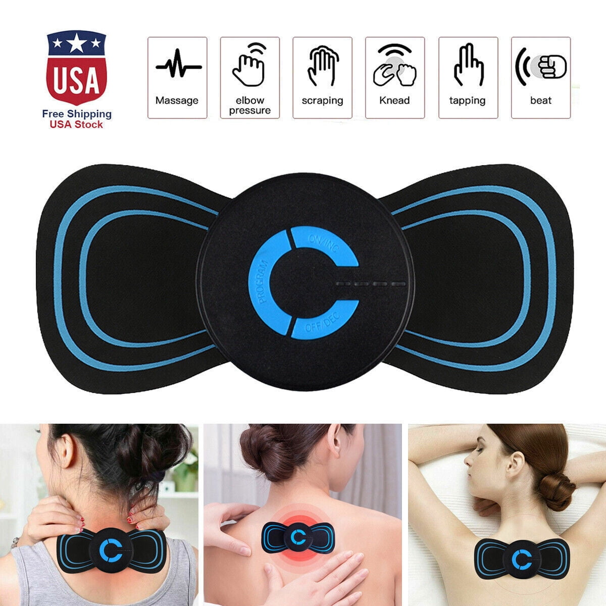 Jeeback G5 Electric Cordless Neck Massager TENS Pulse Relieve Neck Pain 4  Modes 8 Intensity Heating Hot Compress Correct Bad Posture Cervical 
