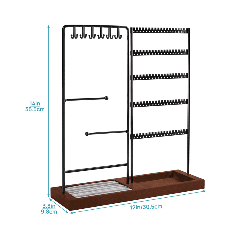 Wholesale PH PandaHall 5-Tier Earring Organizer 130 Holes Wood Earring  Display Stands 