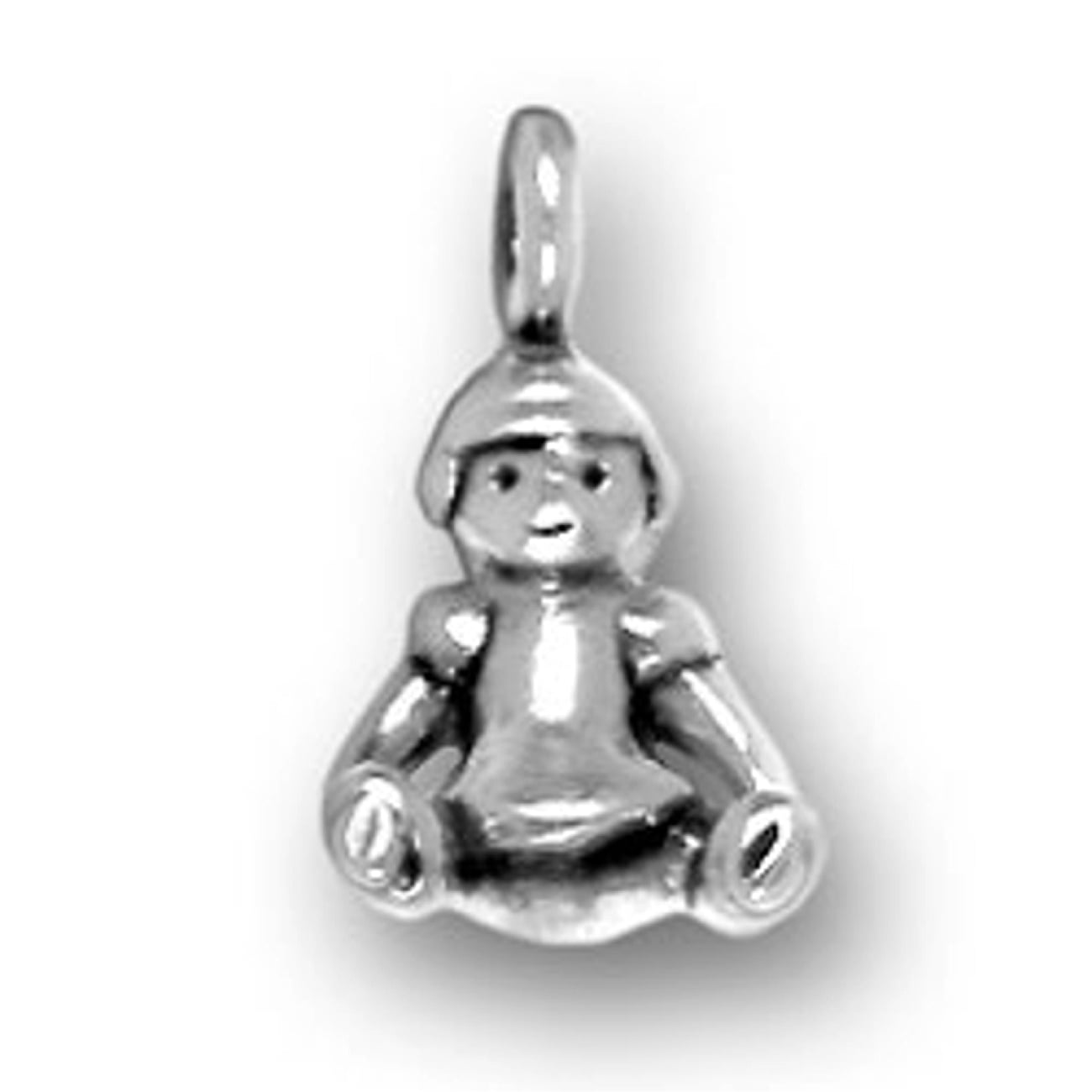 Sterling Silver 7 4.5mm Charm Bracelet With Attached Three Paper Girl Doll Cut Outs Charm