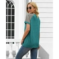 thumbnail image 3 of Rosvigor Plus Size T Shirts for Women Color Block Tops Loose Tee Short Sleeve Blouses, 3 of 6