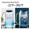 thumbnail image 3 of Glass Pitcher with Lid,Lemonade Pitcher,Tea Pitcher,Borosilicate Glass Carafe,for Hot and Cold Water, Drinks, Wine, Tea, 3 of 6
