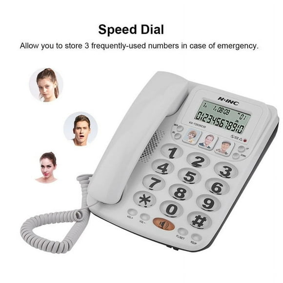 Zshan 2-line Corded Phone with Speakerphone Speed Dial Corded Phone with Caller ID for Home/Office,Corded Phone with Speakerphone, 2-line Corded Telephone