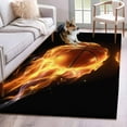 thumbnail image 2 of Flame Basketball Area&nbsp;Rug 4x6ft Sports Black Background Abstract Art Non-Slip&nbsp;Washable Square&nbsp;Rugs Soft Felt Indoor Floor Mat for Bedroom Kitchen Living Room Bathroom, 2 of 9