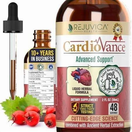 Rejuvica Health CardioVance - Heart Support Supplement - Hawthorne, Hibiscus, Arjuna, Olive Leaf