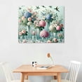 thumbnail image 2 of JEUXUS Flowers Wall Art White Floral Canvas Picture Rose Hydrangea Wall Decor Bird Print Blue Painting Contemporary Artwork Living Room Bedroom Kitchen Home Decor Framed Ready to Hang, 2 of 6