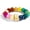 Initial B, variant on Women’s Colorful Chunky Beaded Bracelet, Bubble Letter Charm Resin Bead Stretch Bracelet, Rainbow Boho Statement Jewelry for Women, Summer Beach Fashion Gift