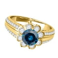 thumbnail image 3 of Aonejewelry 1.35 Ct. Halo Blue Diamond Engagement Ring In 14k Solid Yellow Gold, 3 of 4