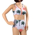 thumbnail image 1 of Women's Coconut Tree Print High Waist Bikini Set Bathing Suit, 1 of 4