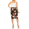 thumbnail image 3 of Women's Plus Size Casual Pull On High Waist Printed Midi Pencil Skirt, 3 of 4