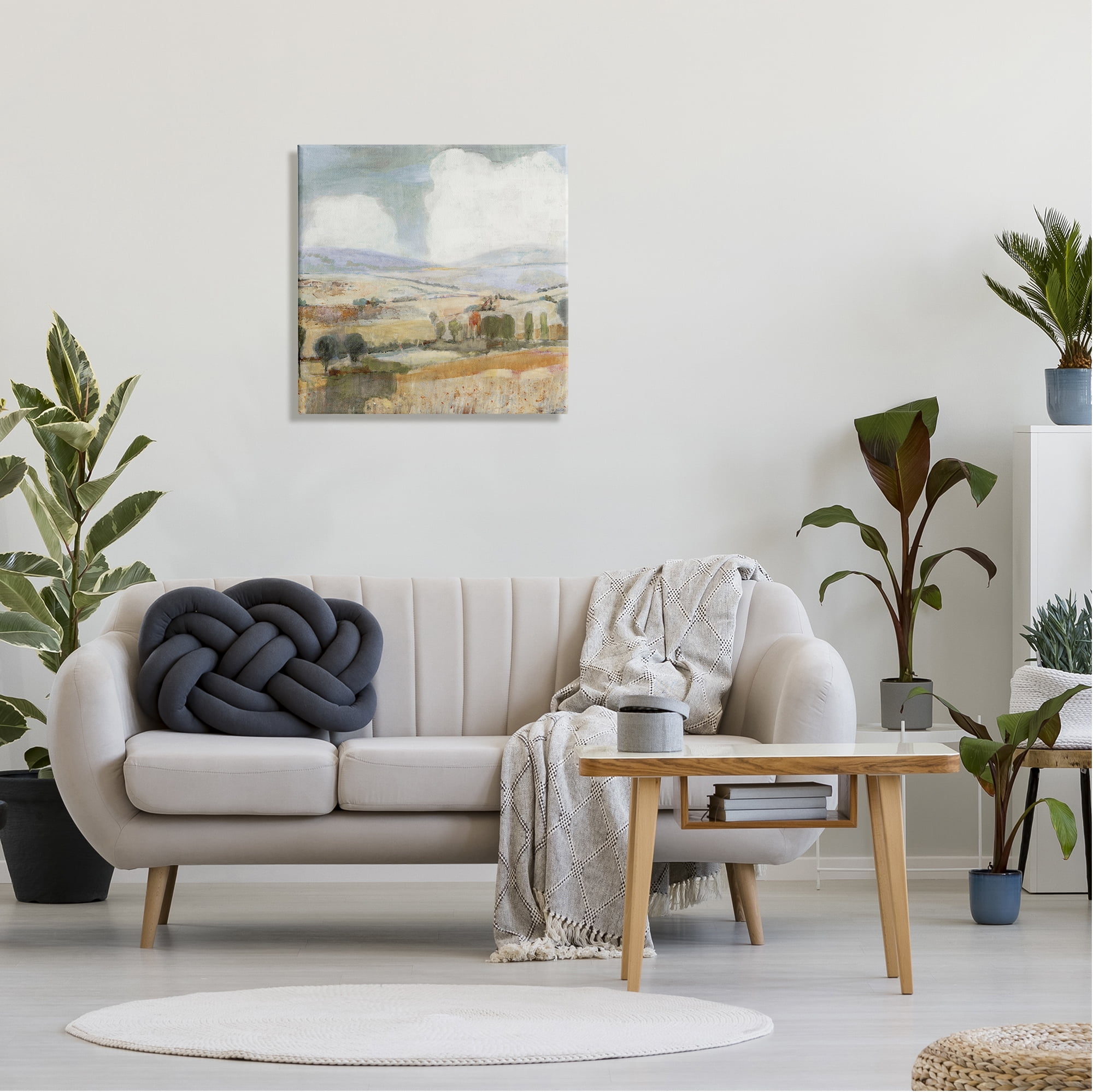 Stupell Industries Distant Farmland Trees Quaint Rural Landscape Scene Painting Gallery Wrapped Canvas Print Wall Art, Design by Jill Martin