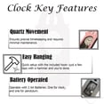 thumbnail image 4 of Clockswise 20" Vintage-Inspired Plastic Grandfather Wall Clock with Realistic Wood-Grain Finish Swinging Pendulum Battery-Operated Decorative Accent for Home Office Living Room Kitchen Hallway, Pink, 4 of 8