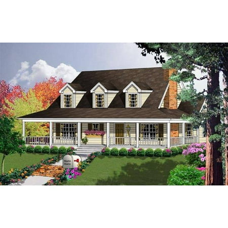TheHouseDesigners-7925 Construction-Ready Country House Plan with Basement Foundation (5 Printed
