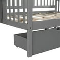 thumbnail image 6 of Full Size Daybed with Two Drawers, Multifunctional Wood Daybed Frame with Three Sides Handrails and Foldable Shelves, Full Platform Bed Sofa Bed with Wood Slat Support, No Box Spring Needed, Gray, 6 of 7