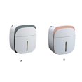 thumbnail image 2 of sweethay Soporte de papel montado en la pared impermeable de doble capa para el hogar, comedor, baño, cocina, baño, caja de pañuelos, estante Juegos de accesorios de baño Gris sweethay HA071880-01, 2 of 6