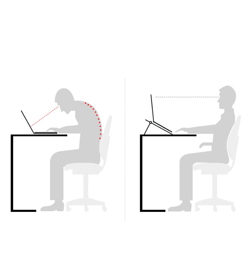 Laptop Stand, Ergonomic Detachable Notebook Riser for Desk, Portable Computer Holder Compatible with MacBook, Dell, HP, Lenovo, Samsung, 10 to 17 Inch Laptops, Home Office Use