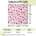 thumbnail image 2 of Pink Football and Flowers Pattern Square Fitted Tablecloth with Elastic Edge,Square Table Cover,Washable Elastic Table Cover for Home Kitchen Party Decor 34"x34", 2 of 6