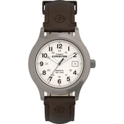 Timex Mens Expedition Metal Field Watch, Brown Leather Strap