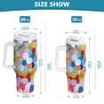 thumbnail image 6 of Yayeee 30oz Stainless Steel Tumbler with Straw and Handle Double-Wall Insulated Travel Water Bottle, Purple Colorful Circles, 6 of 8