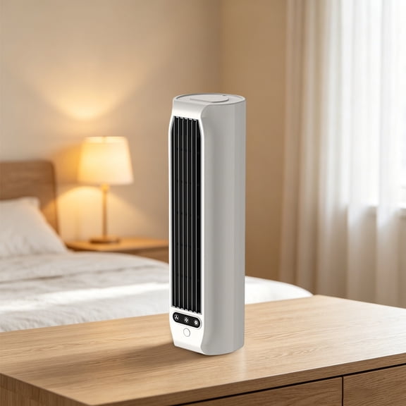 Bladeless Tower Fan 2-in-1 Standing Wall Mount Air Cooler Fan with Built-In Phone Holder USB Rechargeable Cordless Quiet Cooling Fan for Kitchen Bedroom Office