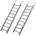 thumbnail image 2 of 2pcs Parrot Ladders, 9-Step Bird Exercise Toy Play Ladder with Hooks for Cages, Rust-Proof Stainless Steel Climbing Ladder Perch Toy for Parrots Parakeets Cockatoos Lovebirds, Easy to Clean, 2 of 7