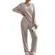 thumbnail image 1 of Conjunto de ropa SHEWIN Lounge Set de 2 piezas para mujer, color caqui, talla L, 1 of 9