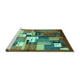 thumbnail image 2 of Ahgly Company Machine Washable Indoor Square Abstract Turquoise Blue Contemporary Area Rugs, 6' Square, 2 of 4