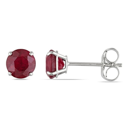 Everly Women's Ruby 14k White Gold Earrings